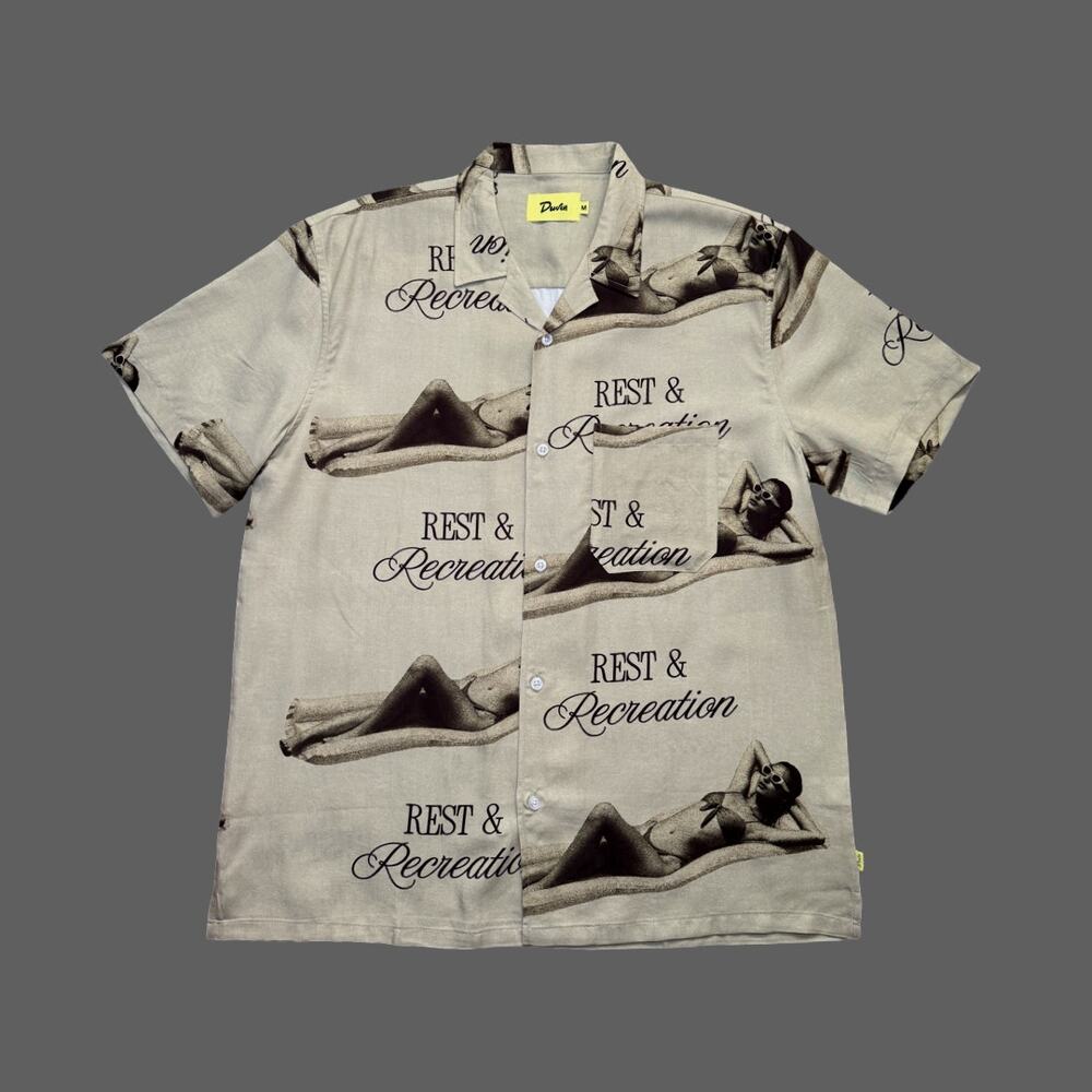 Duvin Recreation Buttonup Pale Olive Army Size Medium